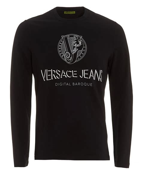 silver versace shirt|Versace long sleeve t shirts.